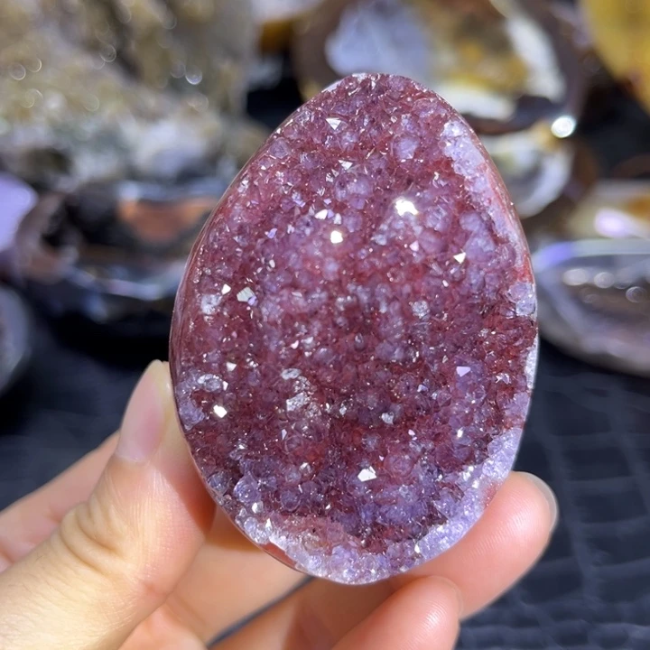 发饰未镶嵌水晶紫红晶蛋
