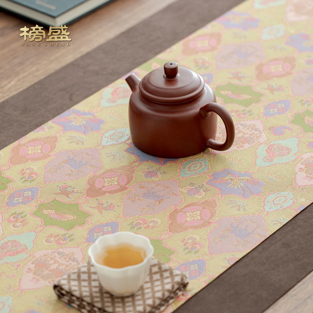 榜盛2025新款茶席垫子禅意桌旗轻奢茶桌茶台垫布中式布艺长条茶席