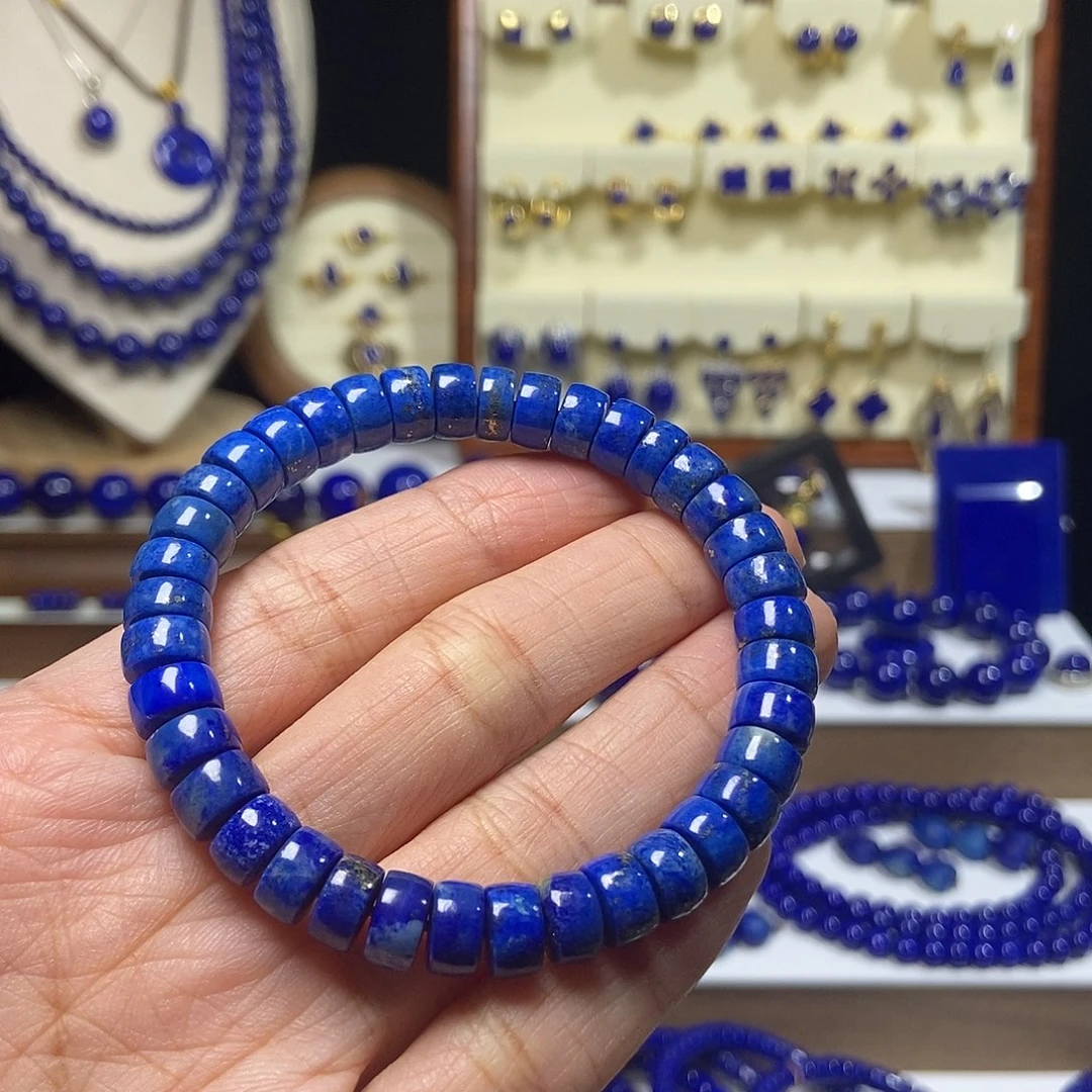 青金石未镶嵌精工药片手串8mm