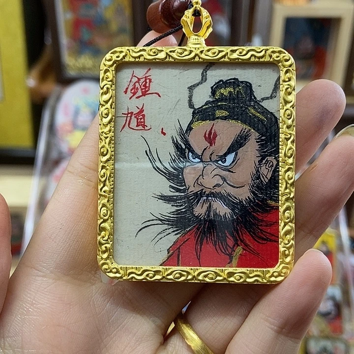 吊坠孤品朱砂项链奎爷头像锌合金