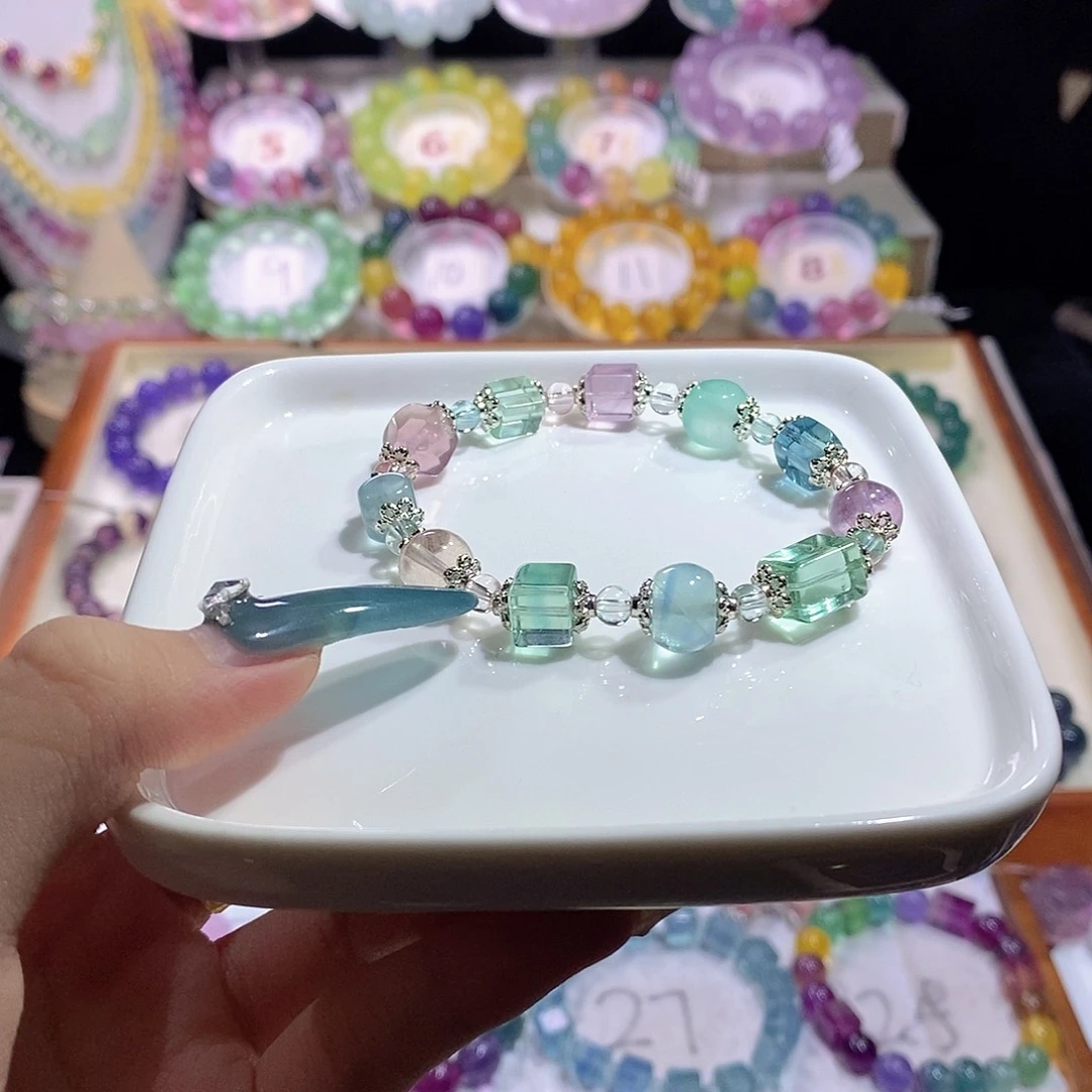 未镶嵌萤石手链diy