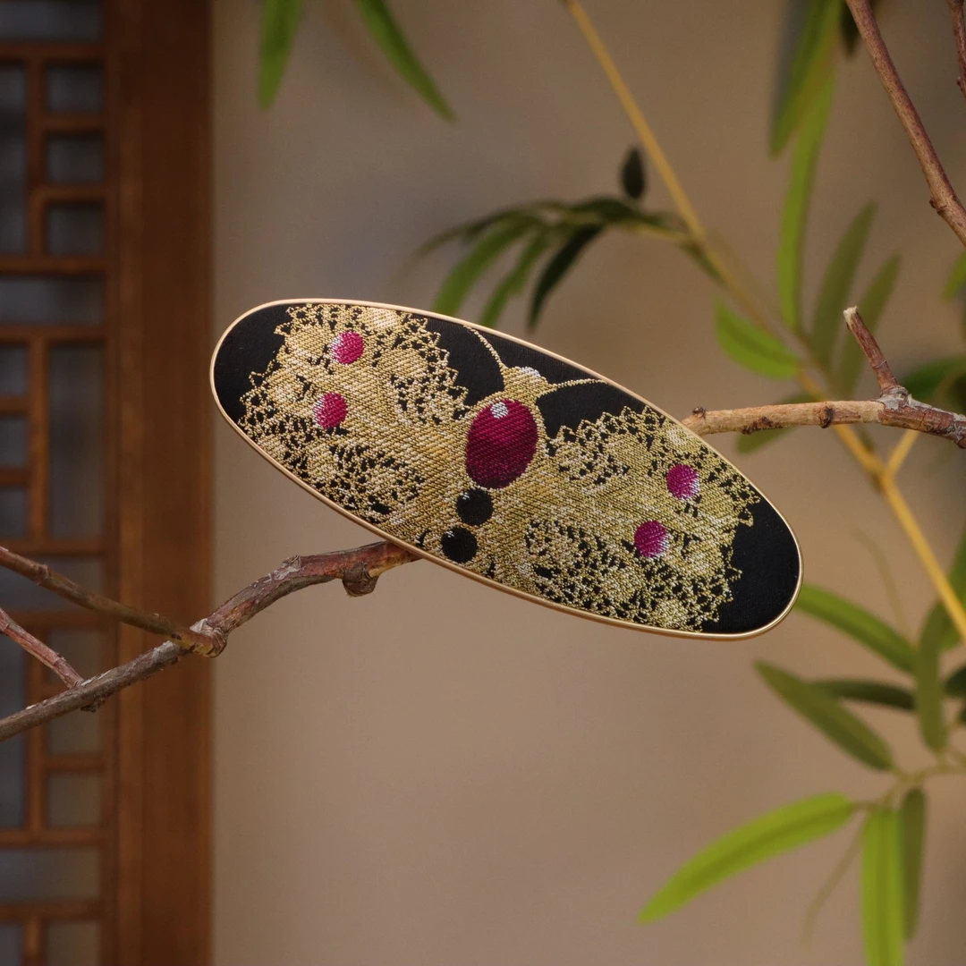 【日进斗金】非遗宋锦上久楷发夹-弹簧夹新中式日常百搭气质