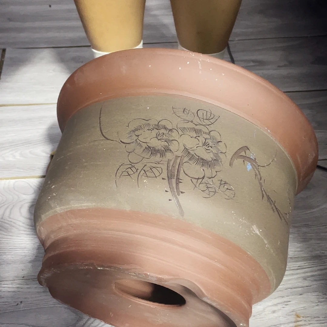 36灰发财花盆花盆花盆