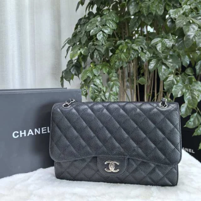 Chanel/香奈儿 单肩包 jumbo黑银荔牛19开有卡 bg6400/2509
