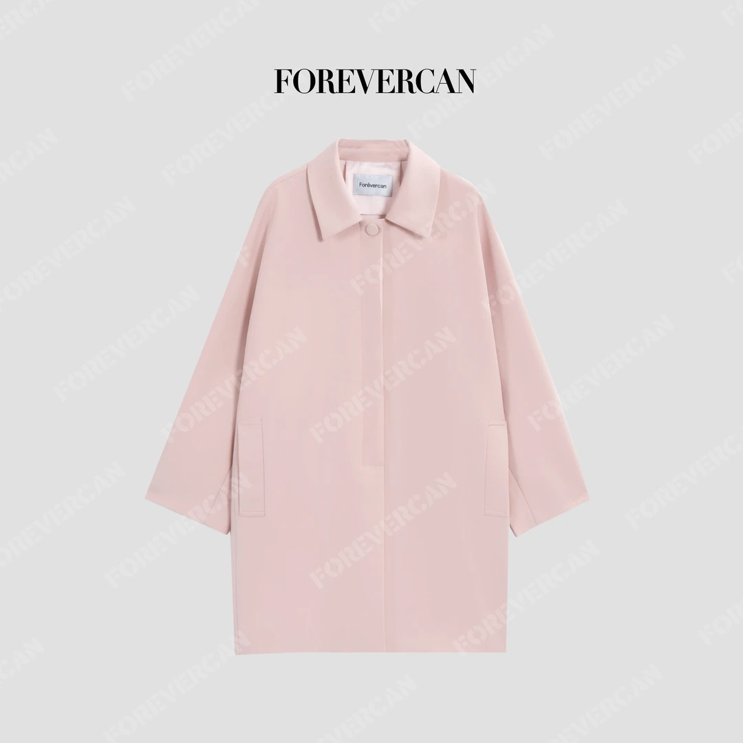 FOREVERCAN“甜心赴约”建筑解构茧型宽松西装风衣外套SC22970