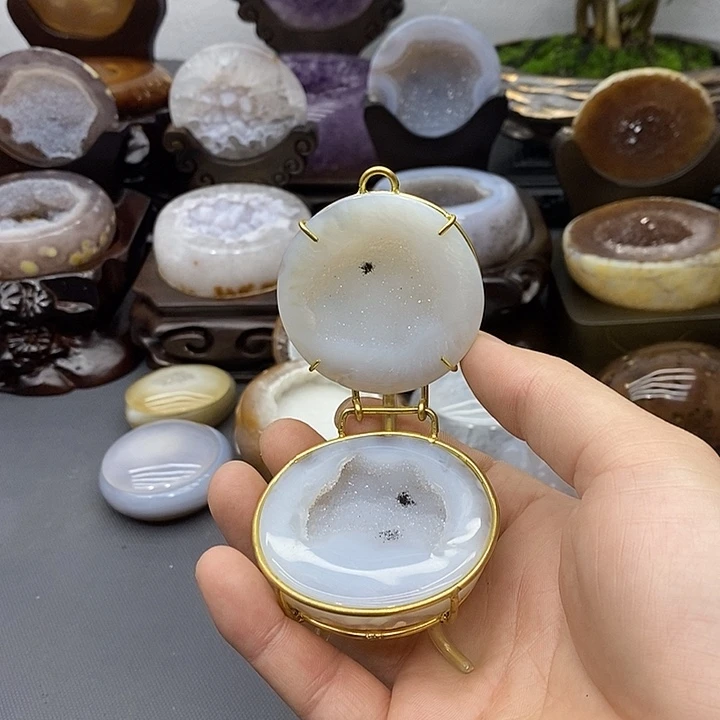 紫晶摆件未镶嵌聚宝盆