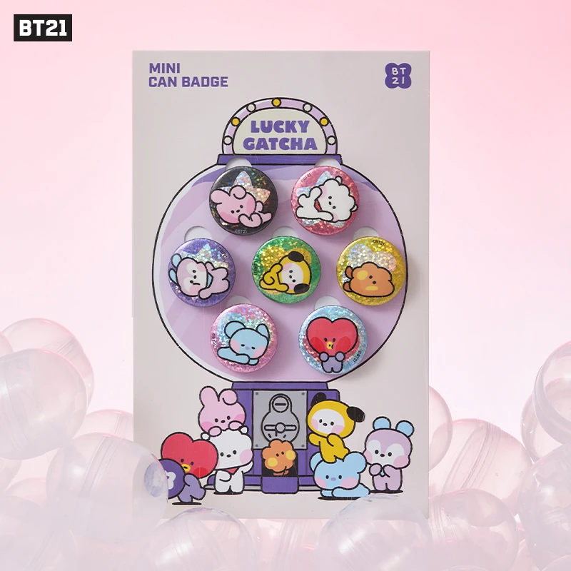 BT21minini 幸运扭蛋系列 迷你马口铁徽章套装