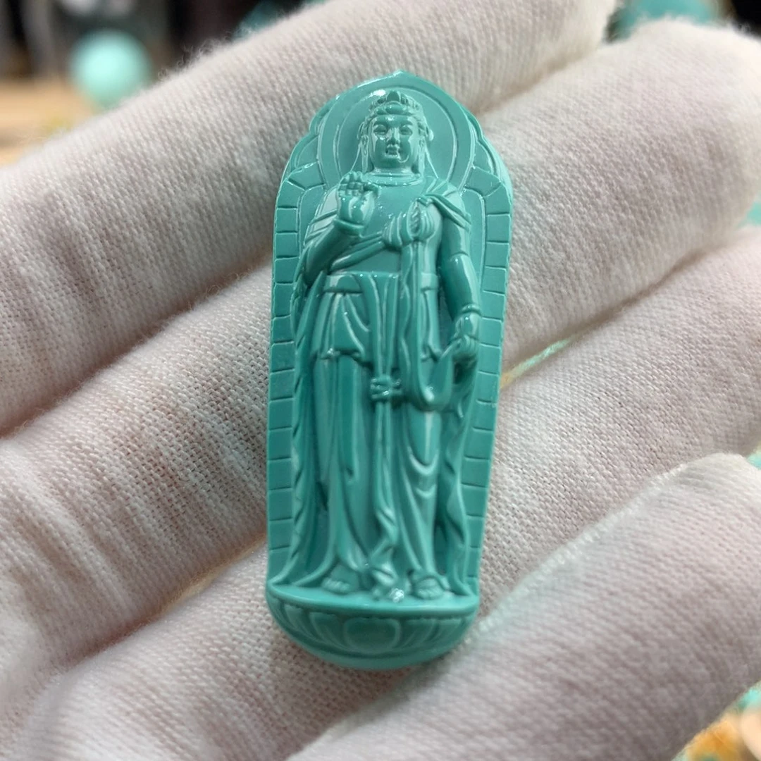 绿松石未镶嵌站观音