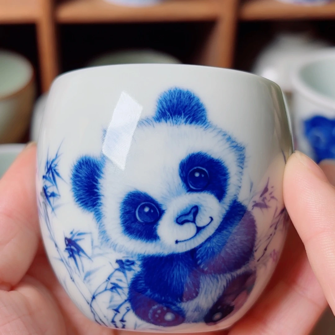 一***凡手工手绘熊猫杯杯杯