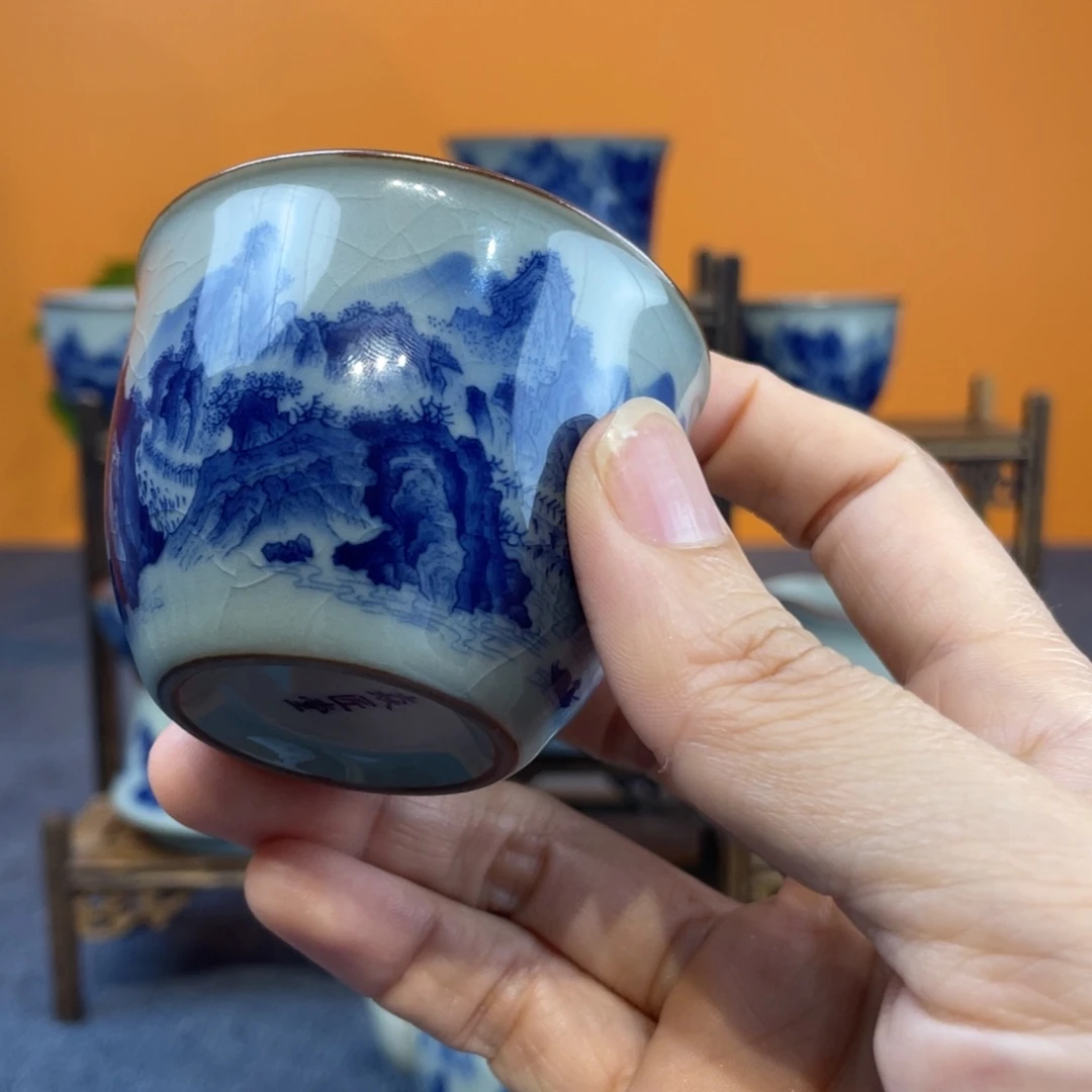 景德镇陶瓷2个客杯吾*在