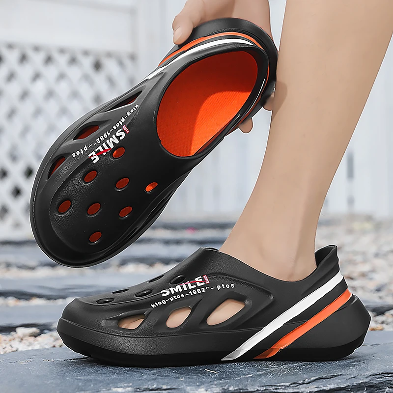 2025新款凉拖鞋夏季防滑耐磨男士凉拖运动外穿洞洞鞋涉水沙滩鞋