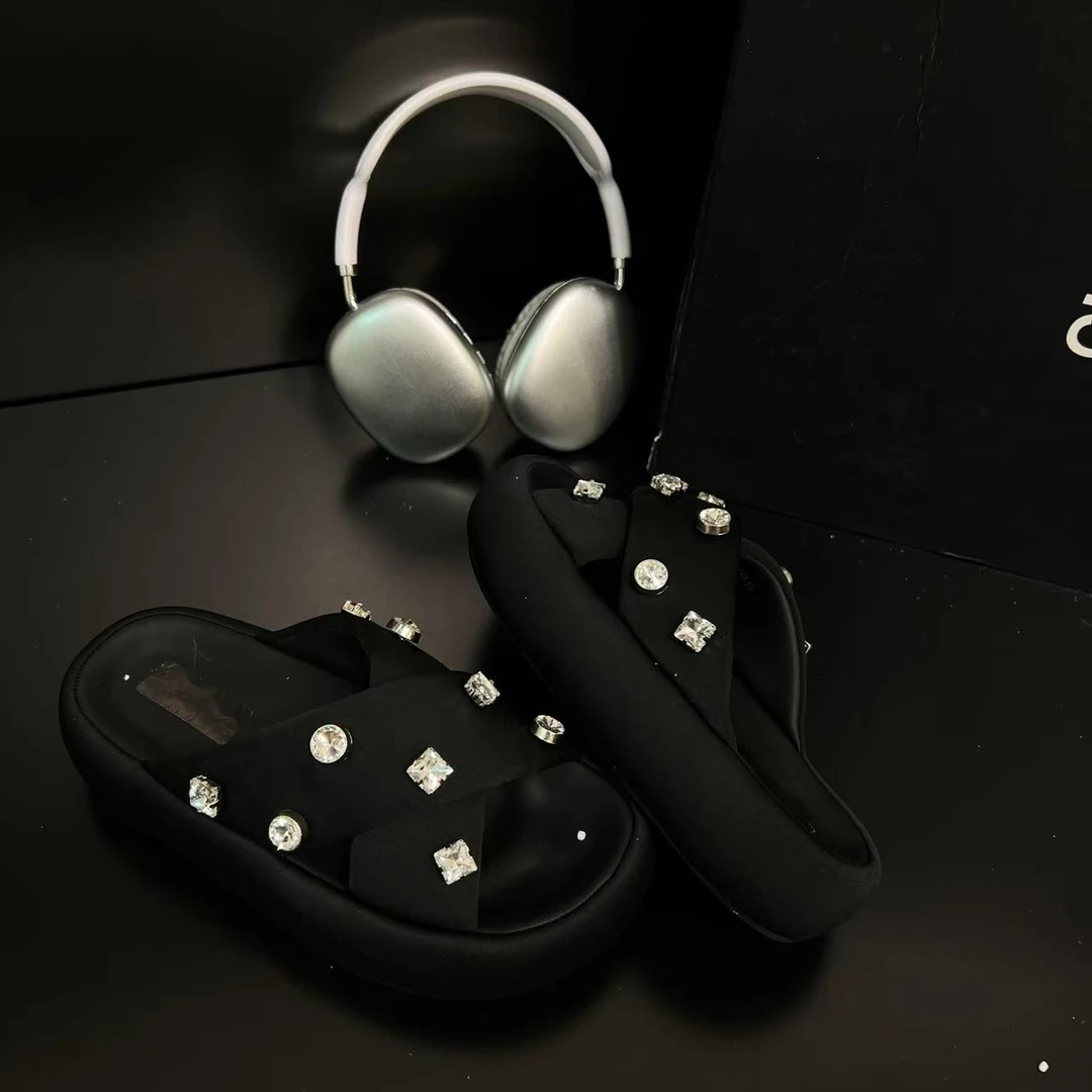 【璀璨系列】厚底交叉一字拖女2025夏季新款圆头软底舒适拖鞋70-18