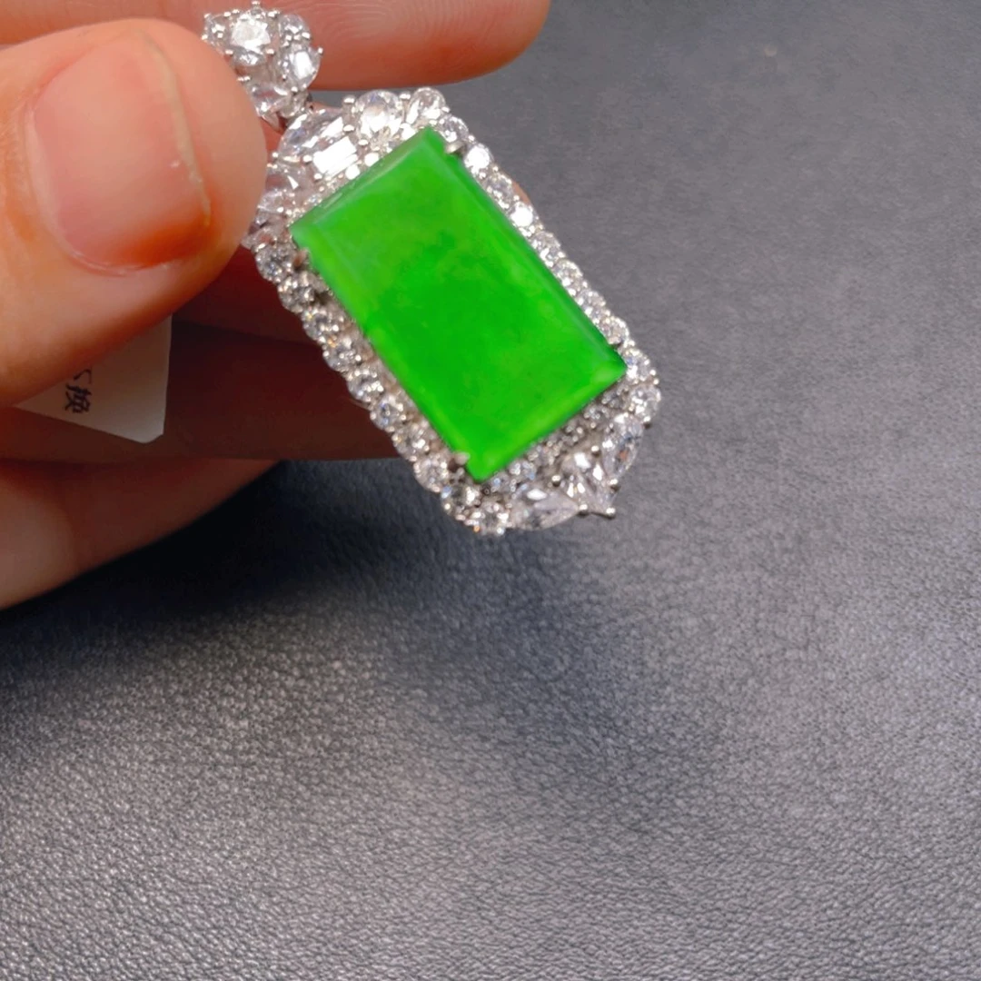 翡翠银S925镶嵌吊坠(不含链)