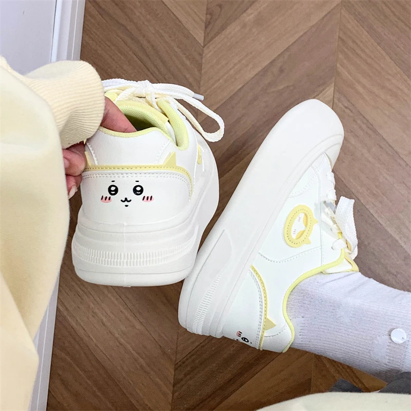 人本可爱板鞋子女款2026春季新款休闲鞋百搭小众面包鞋厚底小白鞋