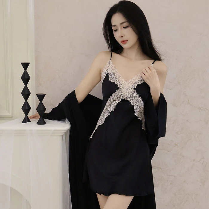 【浪漫芭蕾】2024春季新款高定轻奢吊带蕾丝睡裙春薄款女睡衣家居服