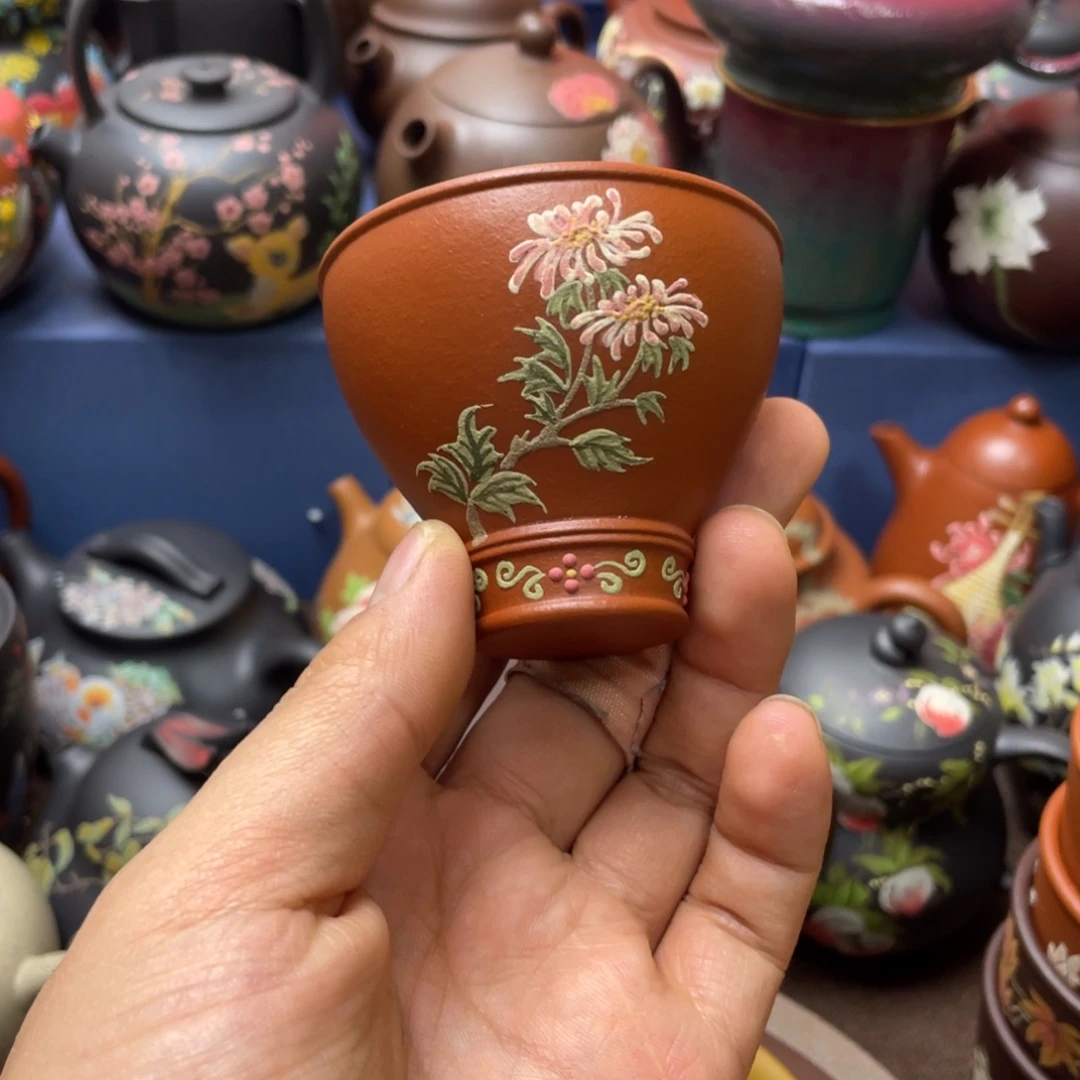 茶杯红泥紫砂主人杯80cc