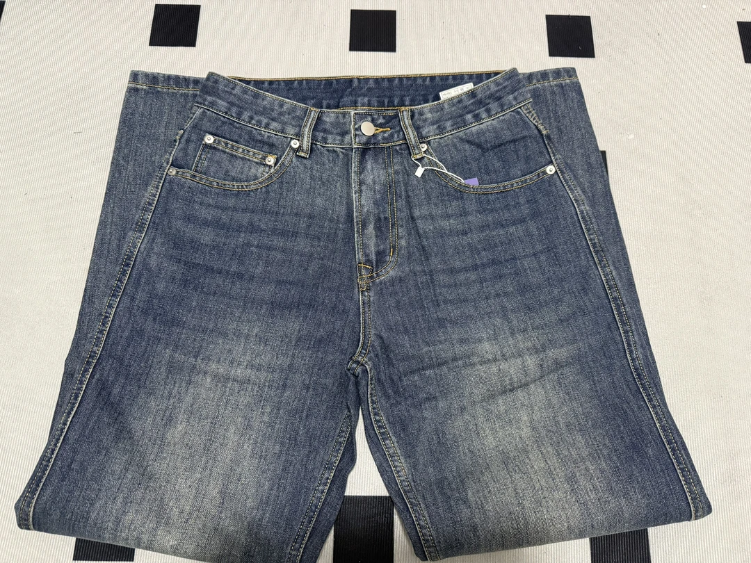 美式高街牛仔裤男2025新款宽松直筒裤子蓝色水洗潮牌休闲裤男生