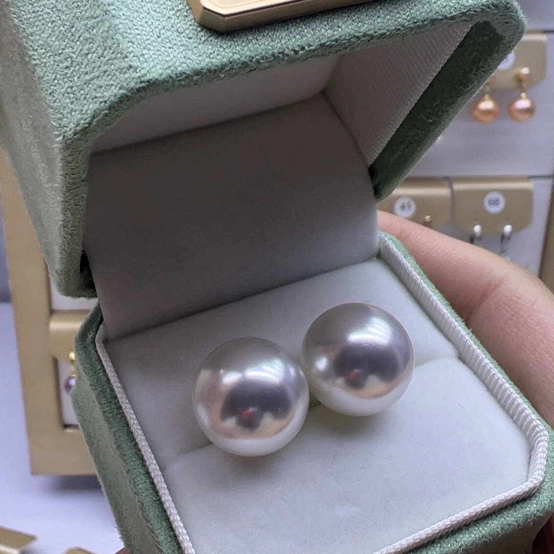 银S925镶嵌淡水珍珠耳饰