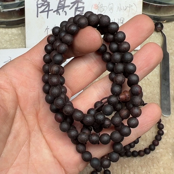 降真香手串/手链06*108圆珠紫红油