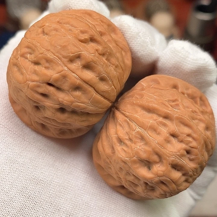 吊坠文玩核桃40全品货头山地红皮边肚同尺铁锤