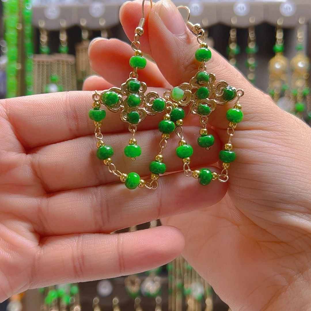 翡翠合金耳坠翡翠