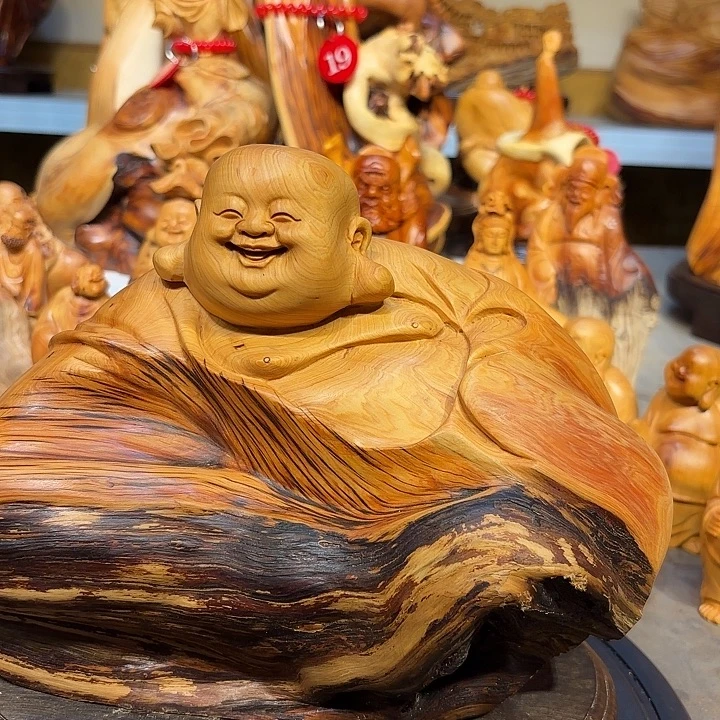 柏木太行崖柏弥勒佛