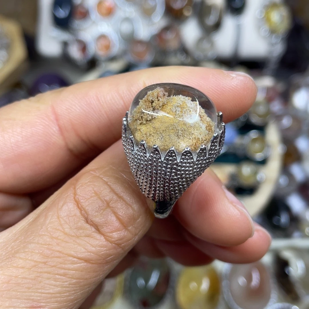 【闪购商品】银S925镶嵌珠宝半成品水晶戒指