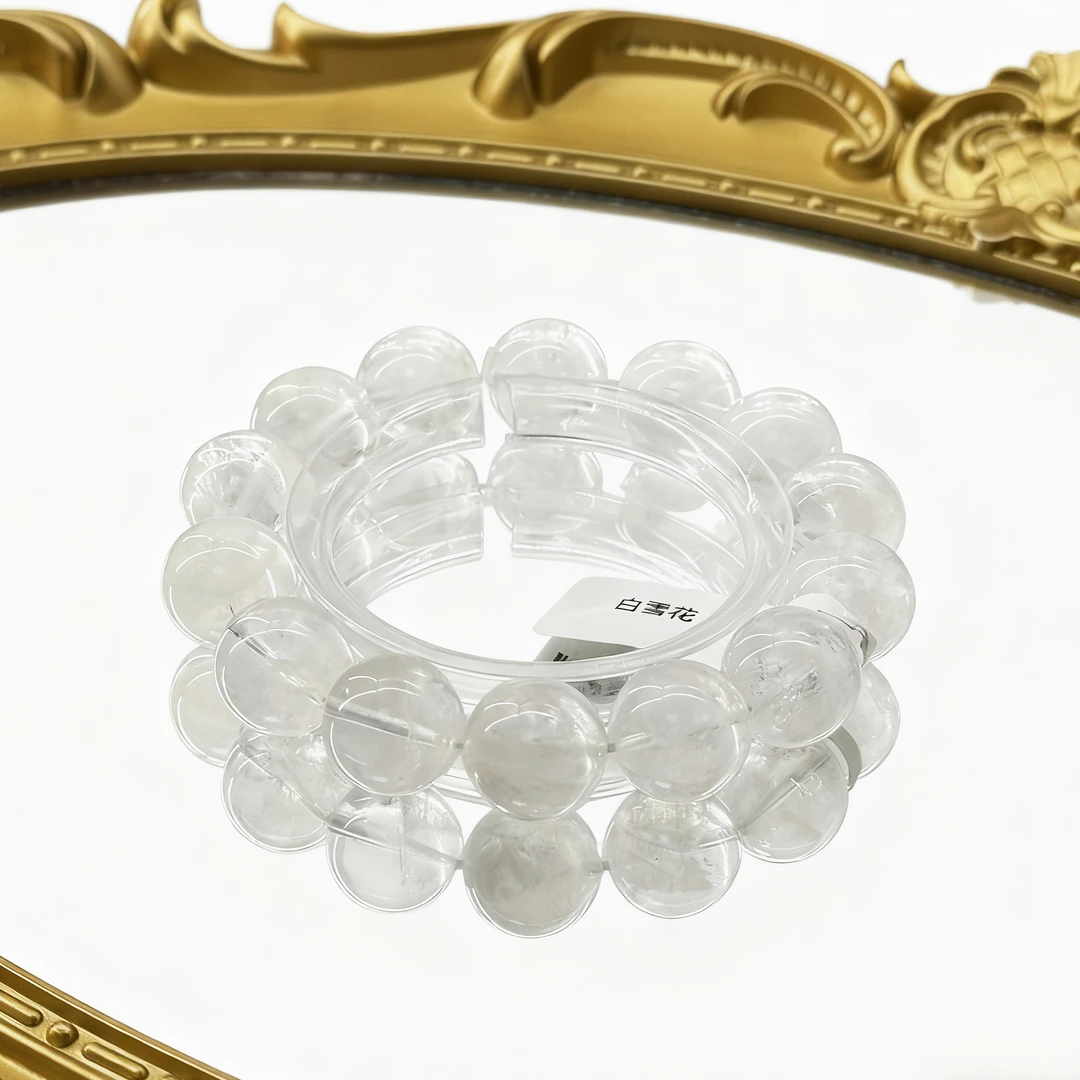 【白雪花水晶手串】