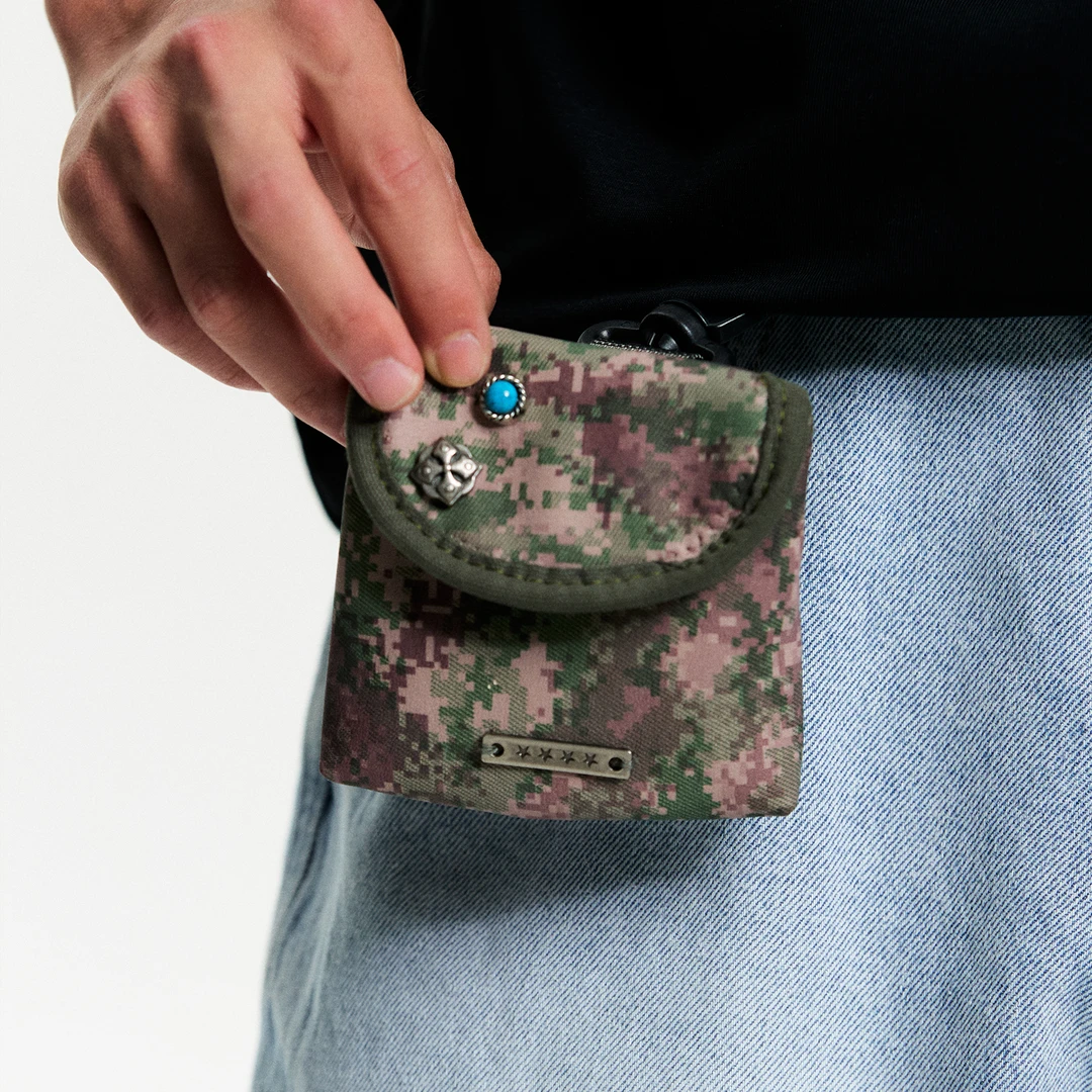 江南先生NewJNXS美式复古迷彩精致零钱包魔术贴设计潮包JN52X06