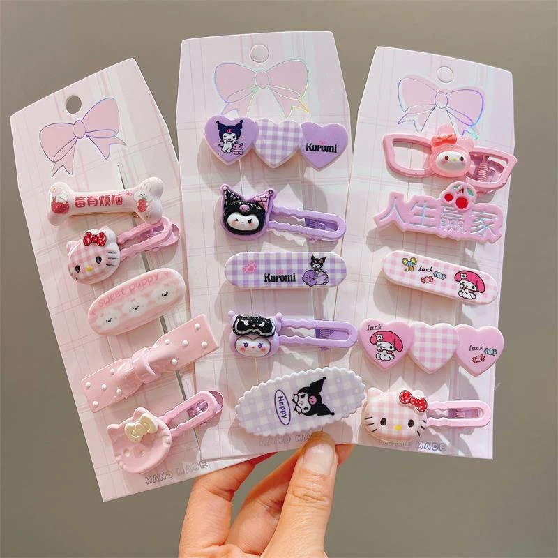 儿童发饰蝴蝶结KT猫小抓夹公主前额头发夹侧边刘海夹子库洛米发卡