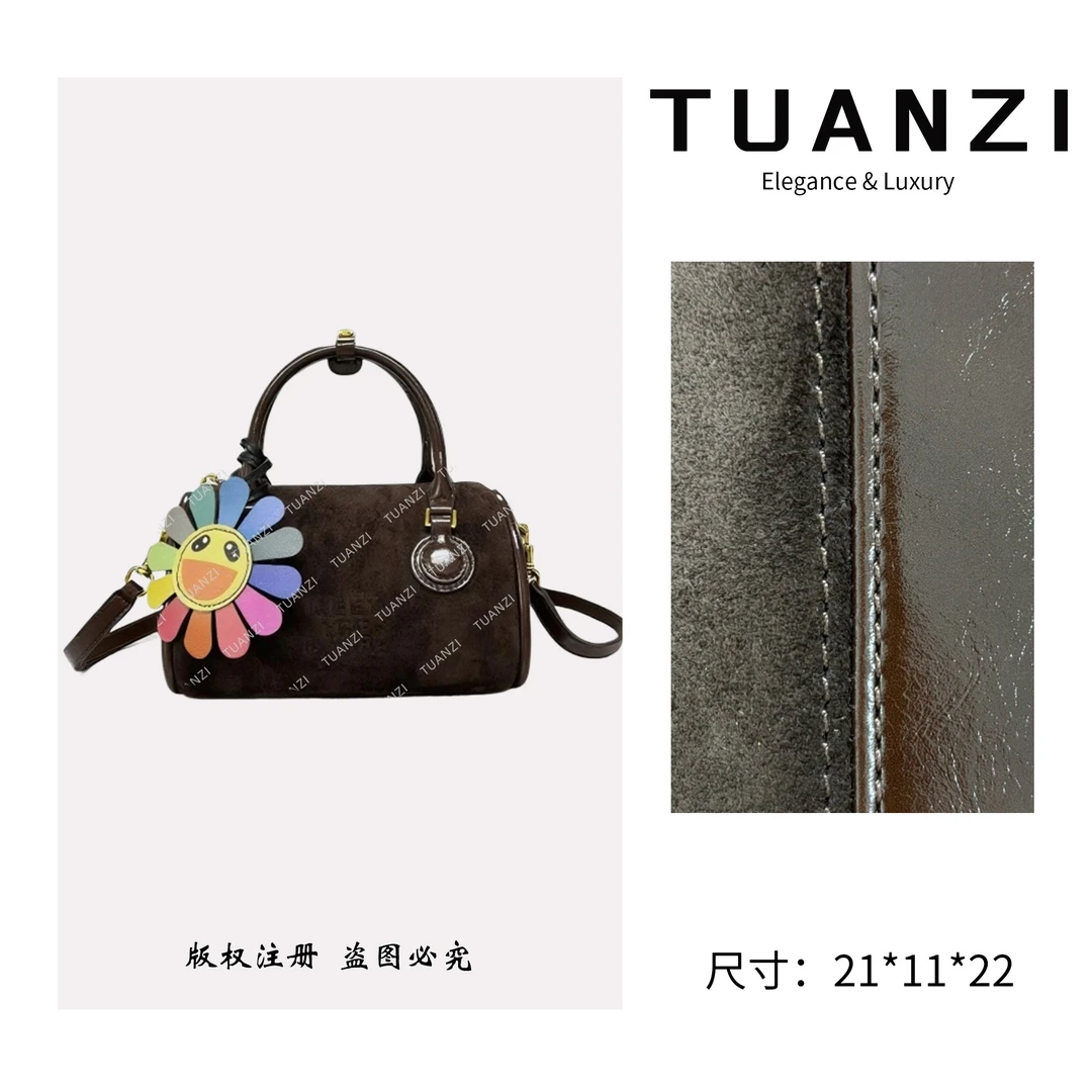 TUANZI【高端玩家】新款原创设计30cm手提单肩腋下包SD-5698-磨砂咖
