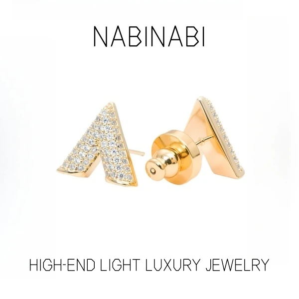 铜合金耳饰 时尚气质0507精致设计师百搭字母V型耳环简约个性甜美