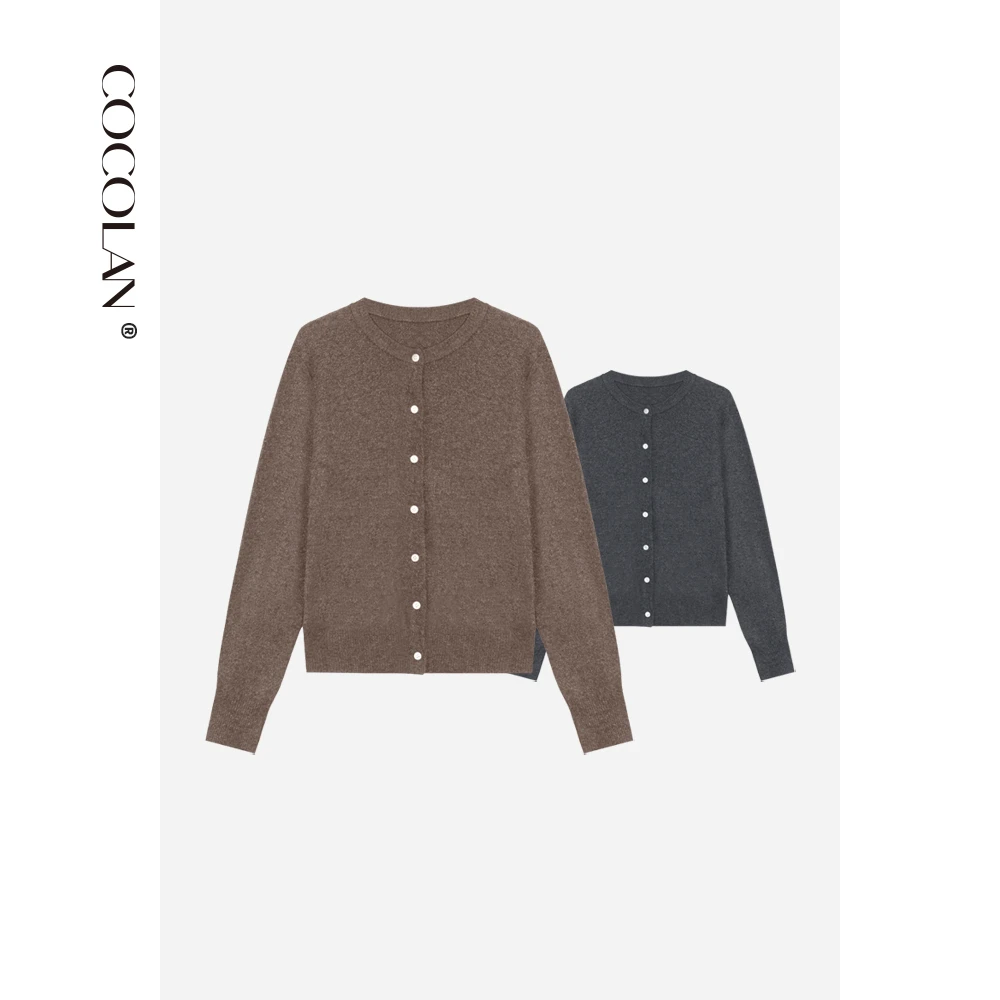 COCOLAN【亮丝星辰-开衫】秋季新款亮司绵羊毛针织开衫CL6KS1216