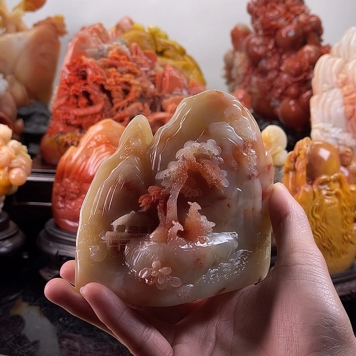 寿山石香山雅聚摆件