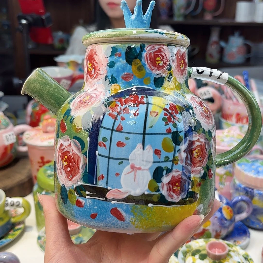 瓷片景德镇手绘高温釉下彩陶瓷茶具