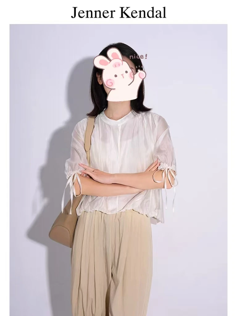 拾光家天丝短袖开衫4098