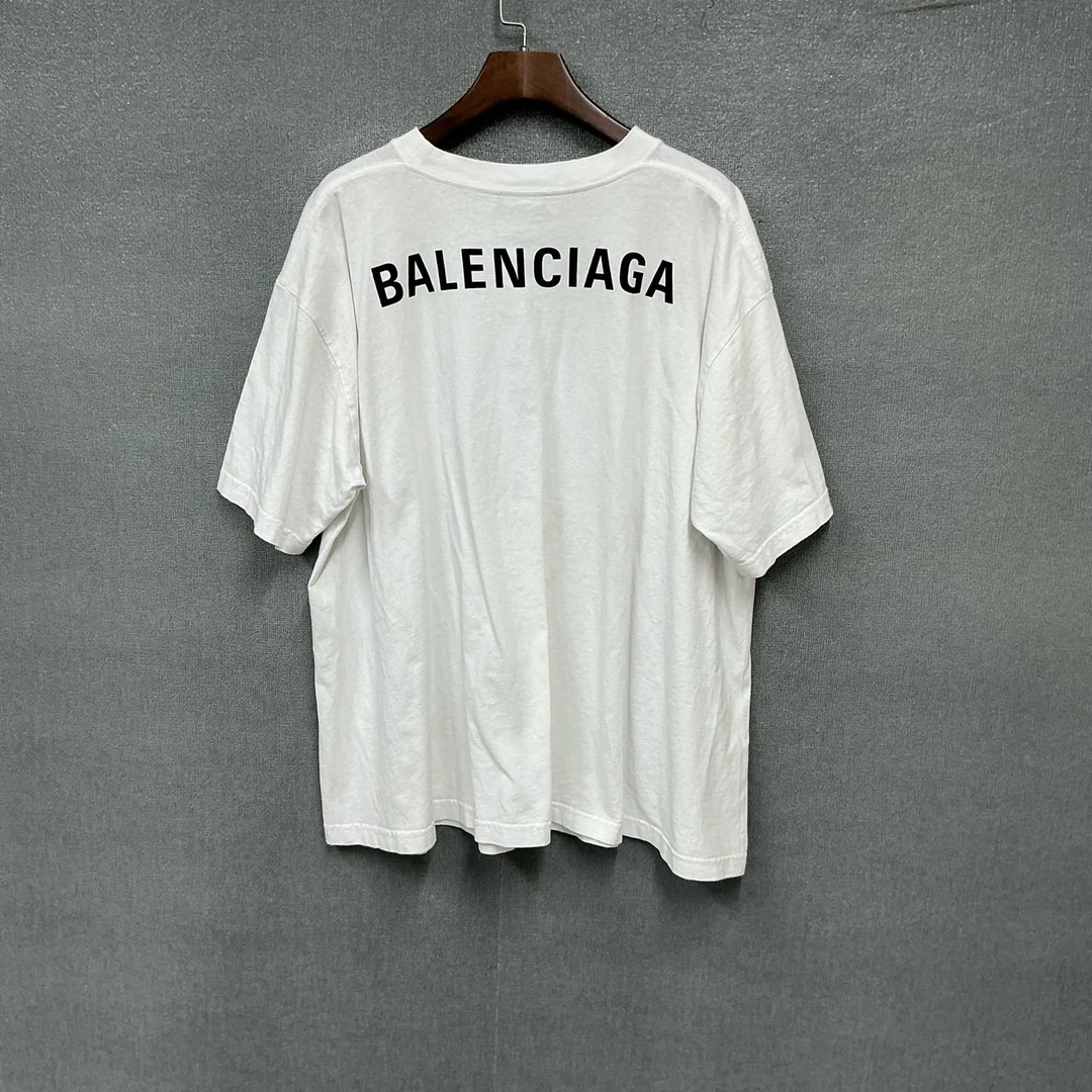 95新 Balenciaga/巴黎世家 背后印花logo短袖T恤L码/3622