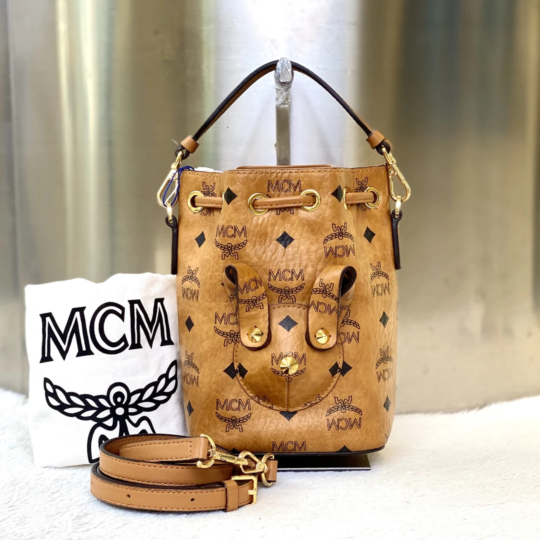 99新 MCM 古有98新MCM小水桶斜挎包5238