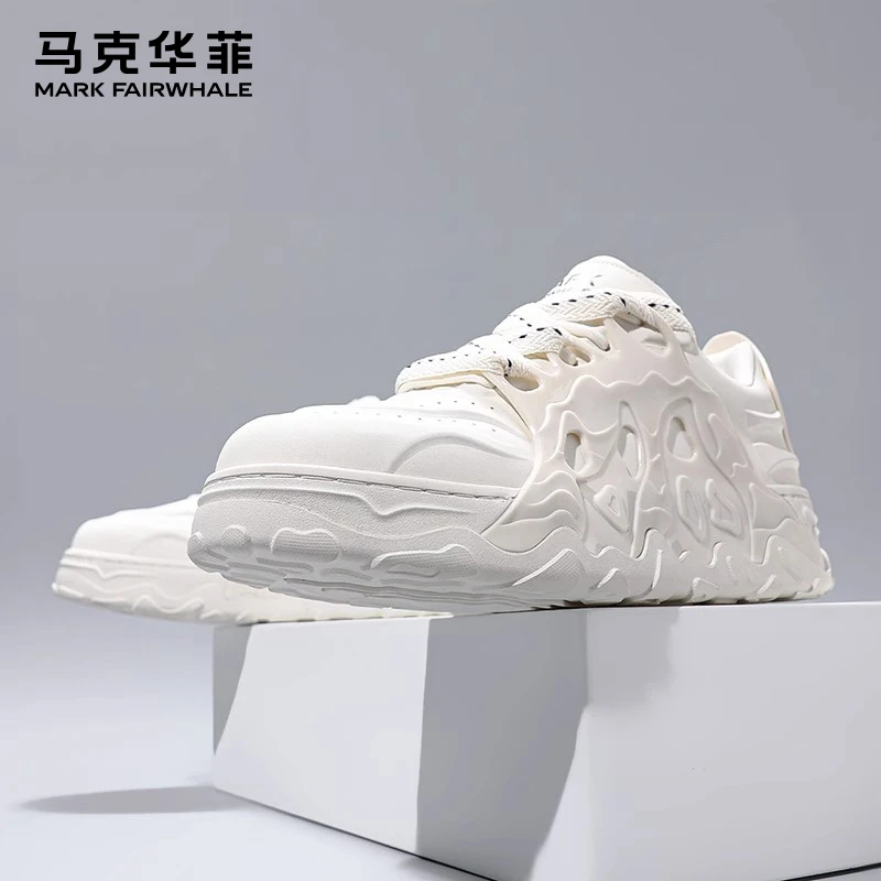 马克华菲小白鞋男潮牌男鞋夏季新款增高透气面包鞋子男士休闲板鞋