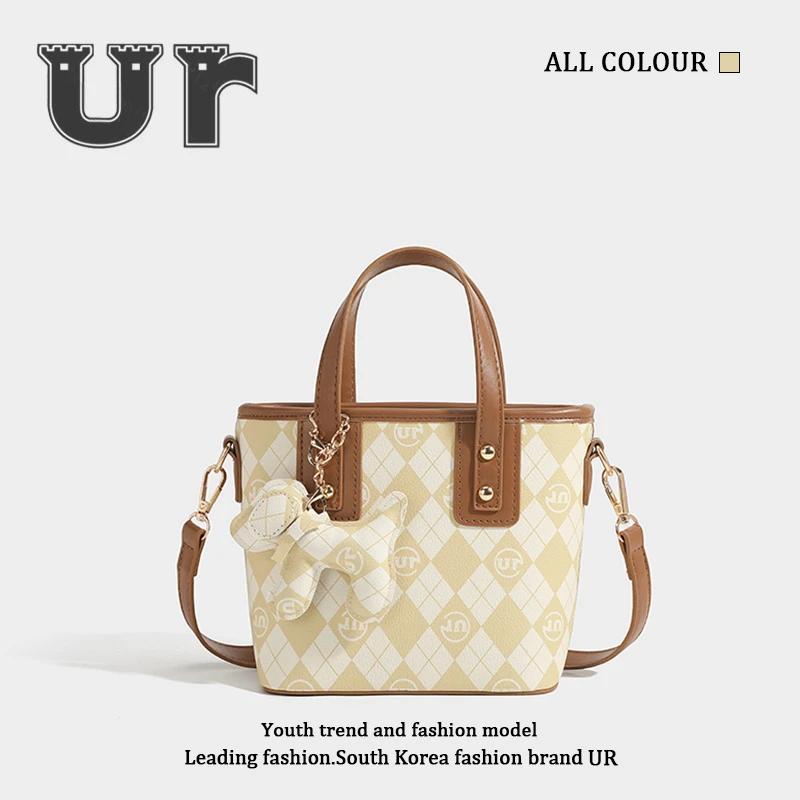 UR轻奢小众托特包女2025春夏新款高级感印花单肩斜挎菜篮子包包