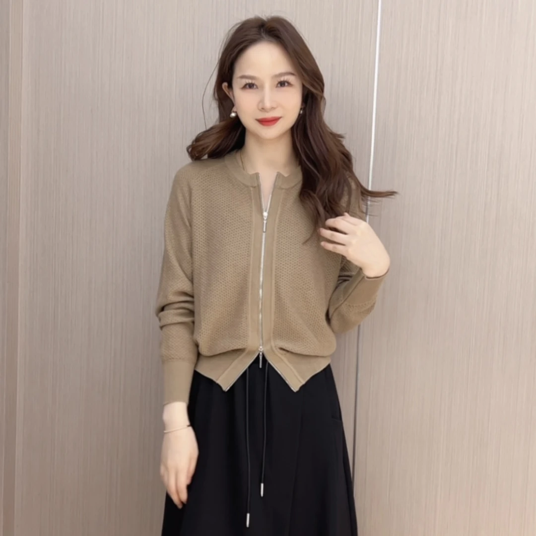 【双拉链蝙蝠衫】菠萝针柔软毛衣针织开衫外套