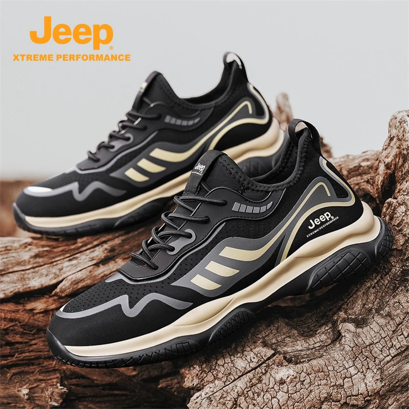 JEEP/吉普户外徒步鞋男秋季防滑耐磨新款时尚休闲男士登山鞋潮鞋