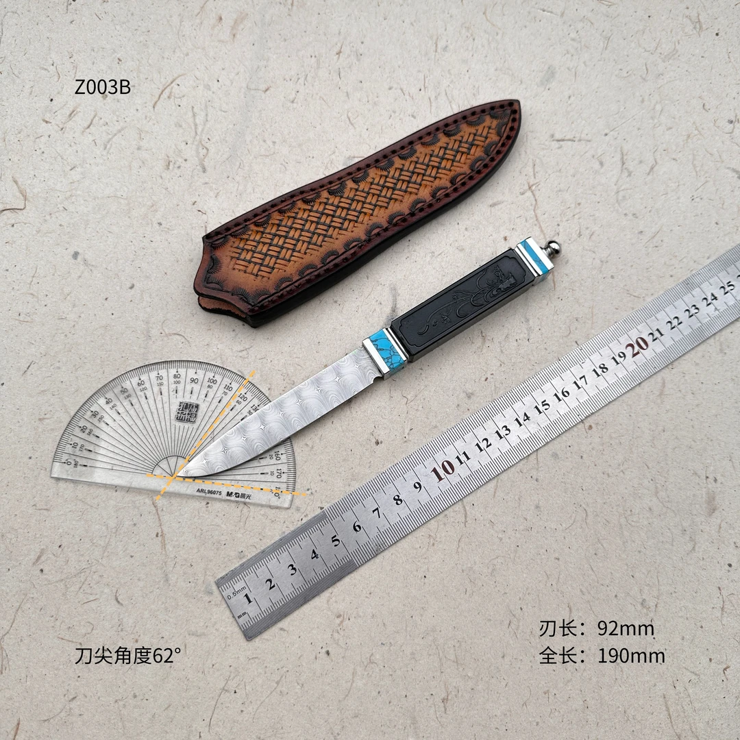 （实拍）瑞粉玉柄手工水果刀小茶刀户外工具刀收藏锋利剔骨刀Z003
