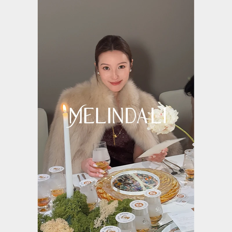 Melinda Li【奶油蓝狐】黑标芬兰进口狐狸毛腹毛拼接宾霸皮草外套
