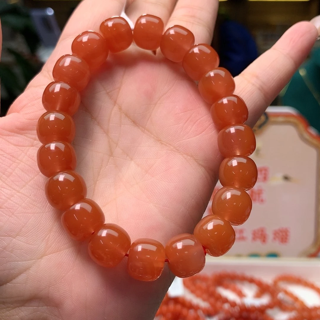 【闪购商品】南红玛瑙Q冷水河老型单圈手串11mm未镶嵌