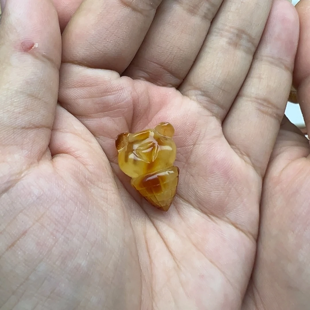 琥珀未镶嵌珠宝奇石冰淇淋打孔不退换