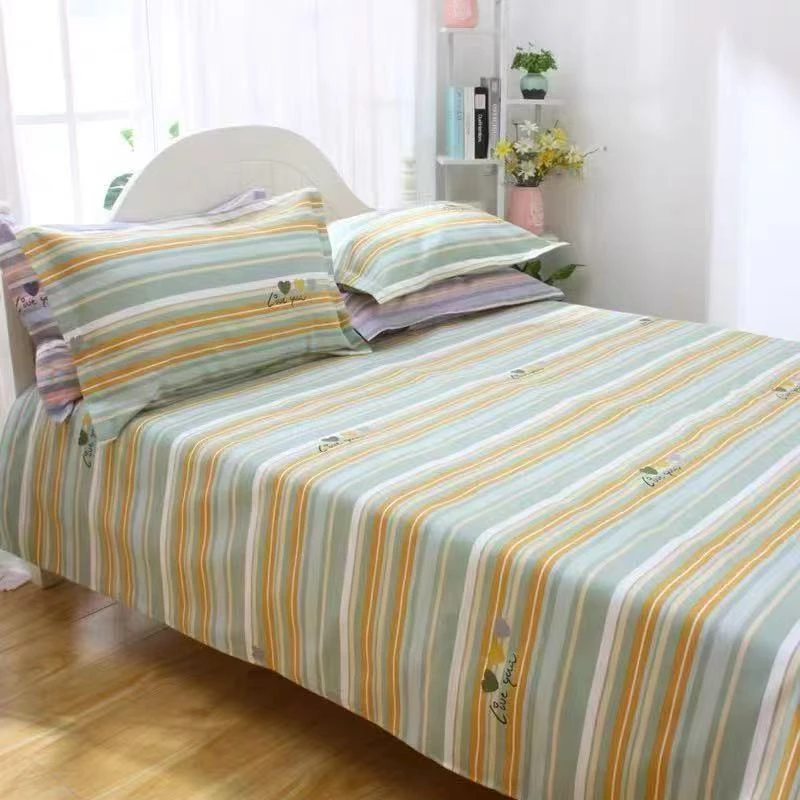 【爱心条纹】山东非遗正宗细纱原棉老粗布四季布加厚斜纹柔软亲肤