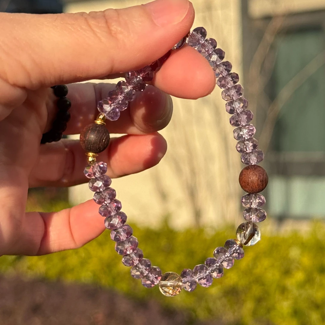 【紫罗蓝】异型切割透亮紫水晶设计感手串