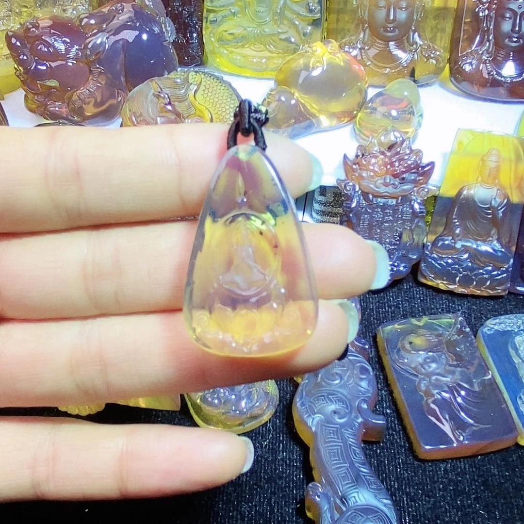 琥珀颈饰未镶嵌花开见佛43号