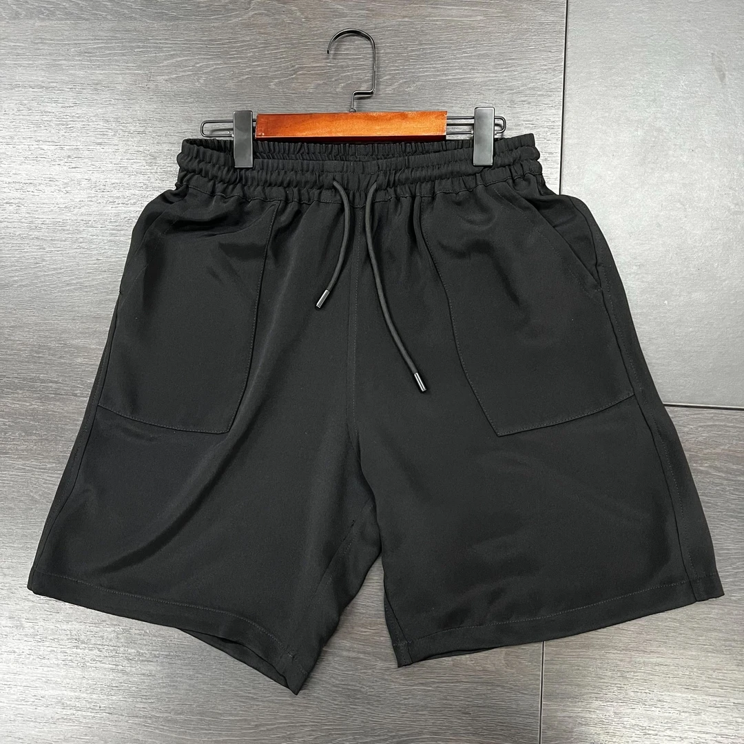 A109短裤套装-2025夏凉新款100桑蚕丝30姆米黑色清凉短裤套装